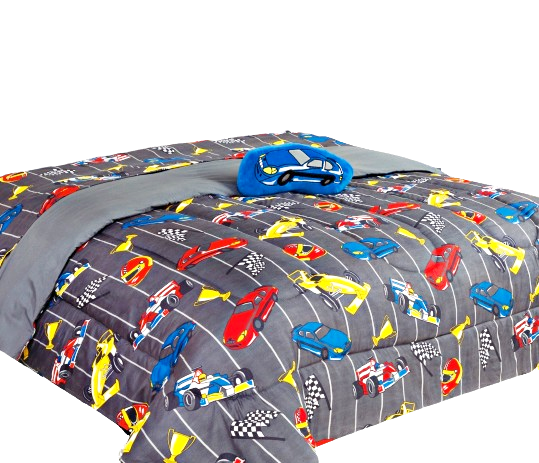 6 piece Twin city truck bed in bag comforter and sheet set for Kids and Teens