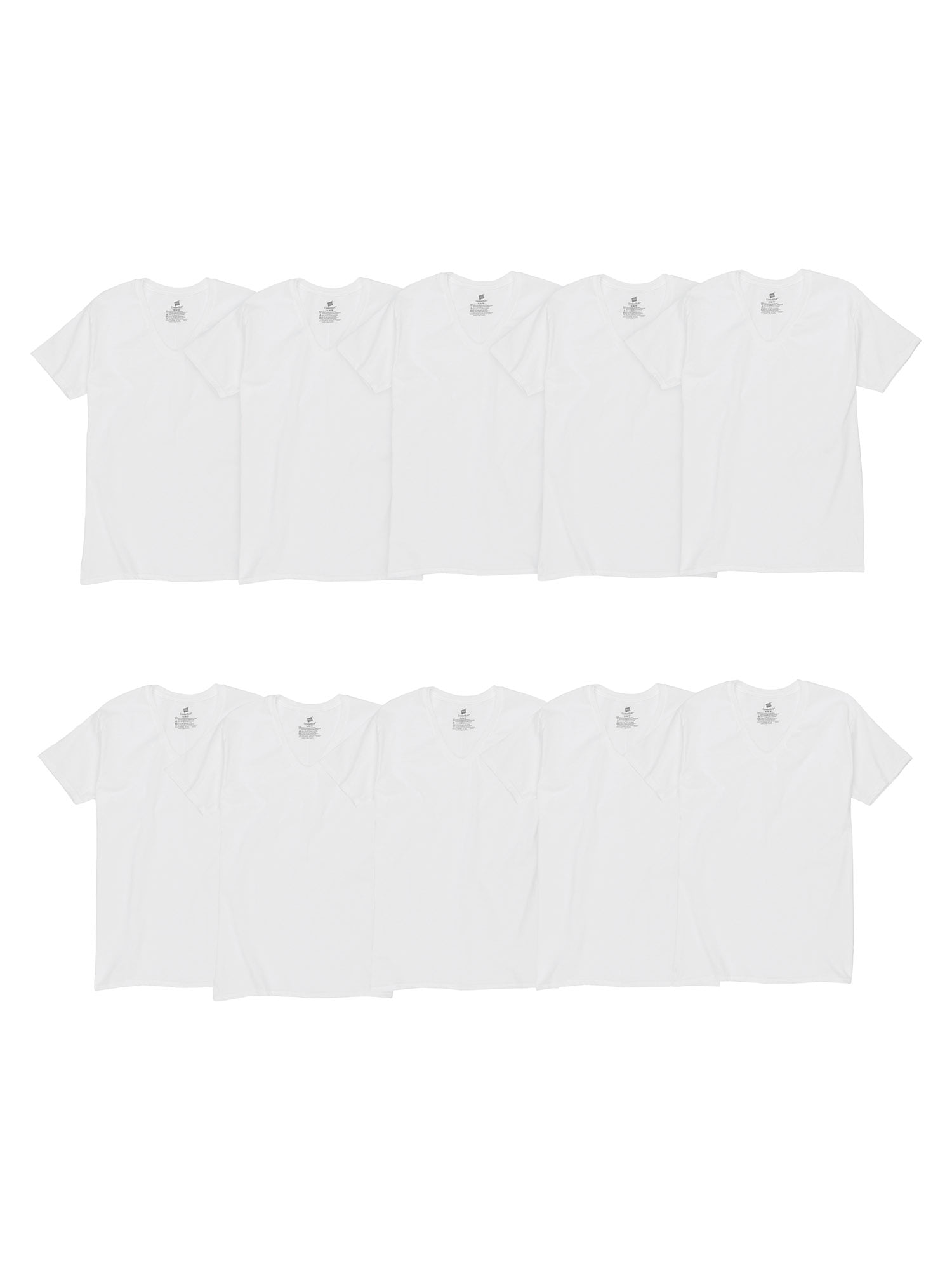 Hanes Men's Super Value Pack White V-Neck Undershirts, 10 Pack 