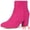 Hot Pink, variant on DARING DIVA Stylish Heel Round Toe and Chunky Heels Boots Black 7