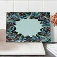 thumbnail image 2 of Boho Cutting Board, Boho Circle Round Frame with Shabby Ornate Feathers Retro Gypsy Design, Decorative Tempered Glass Cutting and Serving Board, Small Size, Mauve Black Blue, by Ambesonne, 2 of 5