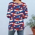 thumbnail image 7 of JOANKDMI Women's American Flag Shirts 3/4 Sleeve 4th of July Independence Day Crew Neck Tops Patriotic Holiday Festival Fashion T Shirts, 7 of 7