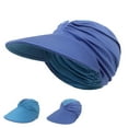thumbnail image 4 of Tittly Visor Hats Summer Hats Womens Visor Wide Hat Summer Beach Sports Cap Wide Brim Hats Beach Hats Dark Blue One Size, 4 of 5