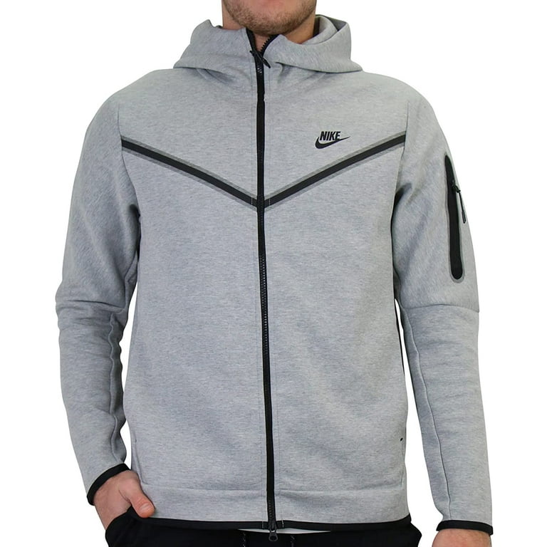 Nike M NSW Tch FLC Hoodie Fz Wr Joggers Tracksuits Men Grey/Black - M -  Jackets Pants
