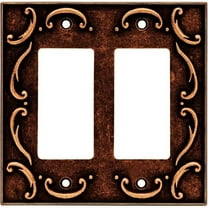 BRAINERD 64260 French Lace Double Decorator Wall Plate / Switch Plate / Cover, Sponged Copper