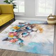thumbnail image 4 of Oil On Canvas Print Rug Animal Flower Cat Machine Washable Non-Slip Area Rugs Soft Low Pile Indoor Carpet for Living Room Bedroom Home Decor 7 X 8 Ft, 4 of 7