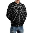 thumbnail image 5 of Black Spider Web Men's Women Vintage 3D Hooded Sweatshirt - All-Season Loose Fit Streetwear, 5 of 6