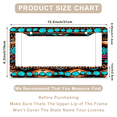 thumbnail image 3 of 1 Pcs Ethnic Pattern License Plate Frame, License Plate Cover for Car Decorative Parts, Aluminum License Plate Bracket Holder Rust-Proof Weather-Proof for US Standard Car, 3 of 9