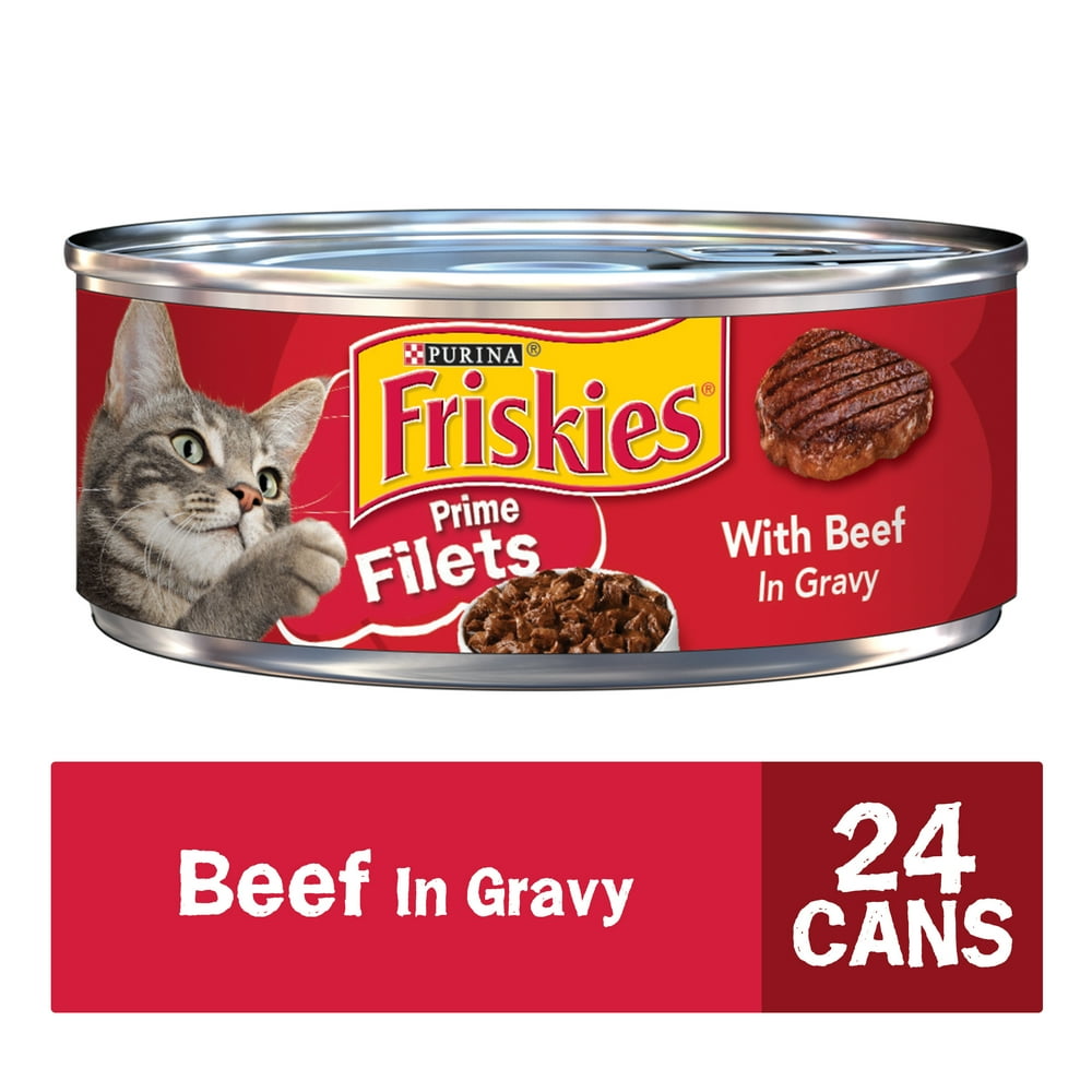 (24 Pack) Friskies Gravy Wet Cat Food, Prime Filets With Beef in Gravy