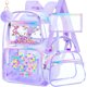 thumbnail image 1 of Mochila AGSDON Transparente Morada para Niñas 3 Piezas, 1 of 8