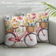 thumbnail image 3 of Nawypu  Welcome Summer Bicycle Flower Basket Pillow Cases Cushion Cover Pink Bike with Beautiful Flower Butterfly Decorative Throw Pillow Covers Farmhouse Decoration for Sofa Bed Home Outdoor, 3 of 5