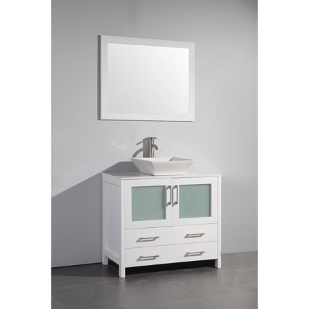 Ceramic Bathroom Vanity - Vanity Art 36 Inch Single Sink Bathroom Vanity Set With Ceramic Top