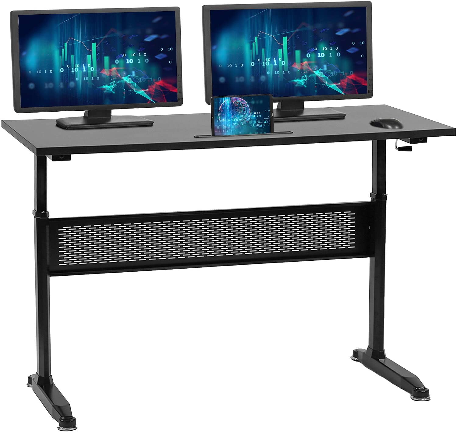 Rolling Laptop Cart Desk Table Adjustable Computer Monitor Workstation Office 