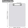 thumbnail image 2 of Minzimin 8.5 x 11 Plastic Clipboards Set of 1/2, Low Profile Metal Clip, Translucent Board, 12.5 x 9 in Letter Size, Office Supply, Back to School, 2 of 7