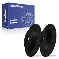 AutoShack 12.44" (316 mm) Rear Solid Drilled & Slotted Brake Rotors E-Coated | Replacement for 2013-2020 Ford Fusion 2017-2019 Ford Escape 2015-2019 Lincoln MKC | Black Finish | 2-PC Set | NightGuard