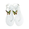 thumbnail image 5 of XDDST Women's Dress Sandals Flip Flops Ladies Summer Rhinestone Butterfly Jelly Clip Toe Beach Big Size Flat Transparent Sandals White, 5 of 5