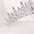 thumbnail image 3 of Nvzi Tiara de boda para novia, diadema de princesa, corona de novia, joyería para el cabello con diamantes de imitación de cristal,graduación, boda, fiesta de disfraces (AB), 3 of 4