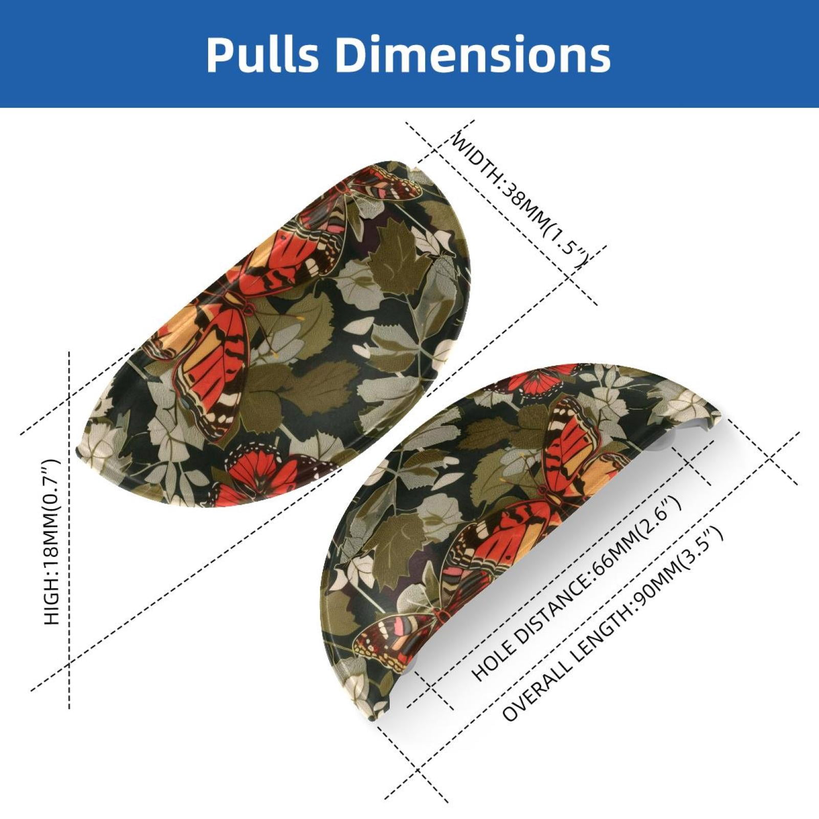 PhooArto 6 Pcs Cup Drawer Pulls, Leaves Butterflies Pattern Shell Shape Handles Cabinet Knobs for Dresser Cupboard Closet Wardrobe with Screws