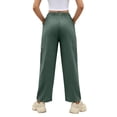 thumbnail image 4 of Women Linen Pants Wide Leg Boho Pants Loose Lightweigt Beach Palazzo Harem Pants with Pockets, XL, 4 of 7
