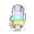 thumbnail image 2 of RFUGUG RGB Gaming Mouse, Full Transparent Illuminated 5-Gear DPI Adjustable Wired/Wireless/Bluetooth Game Mouse - Ergonomic Design for PC & Laptop - Black/Clear, 2 of 7