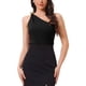 thumbnail image 1 of TOP SIN MANGAS DE UN HOMBRO PARA MUJER INSPIRADO CHIC CON CADENA TANK VERANO NEGRO TAMAÑO L, 1 of 5