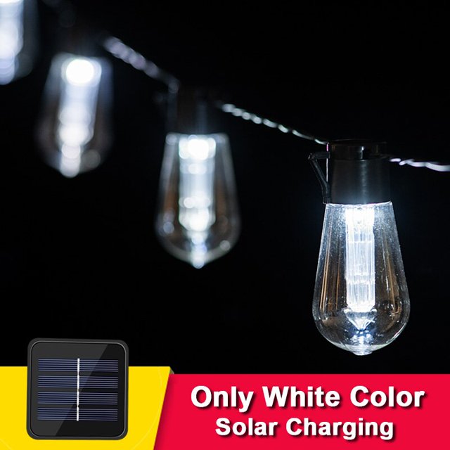 Guirnalda de luces LED solares para decoración de Navidad, bombilla IP65, lámpara impermeable para Patio, guirnalda de vacaciones para muebles de jardín al aire libre Tan Jianjun unisex