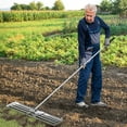 thumbnail image 3 of Patiojoy 46" x 10" Large Lawn Leveling Rake Grass Dirt Surface Landscape Rake w/67" Handle Silver, 3 of 9
