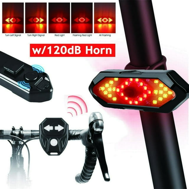 CUITING Bike Tail Light USB with Turn Signals Warning Lamp Wireless Remote Control Rear Rechargeable Cycling Mountain