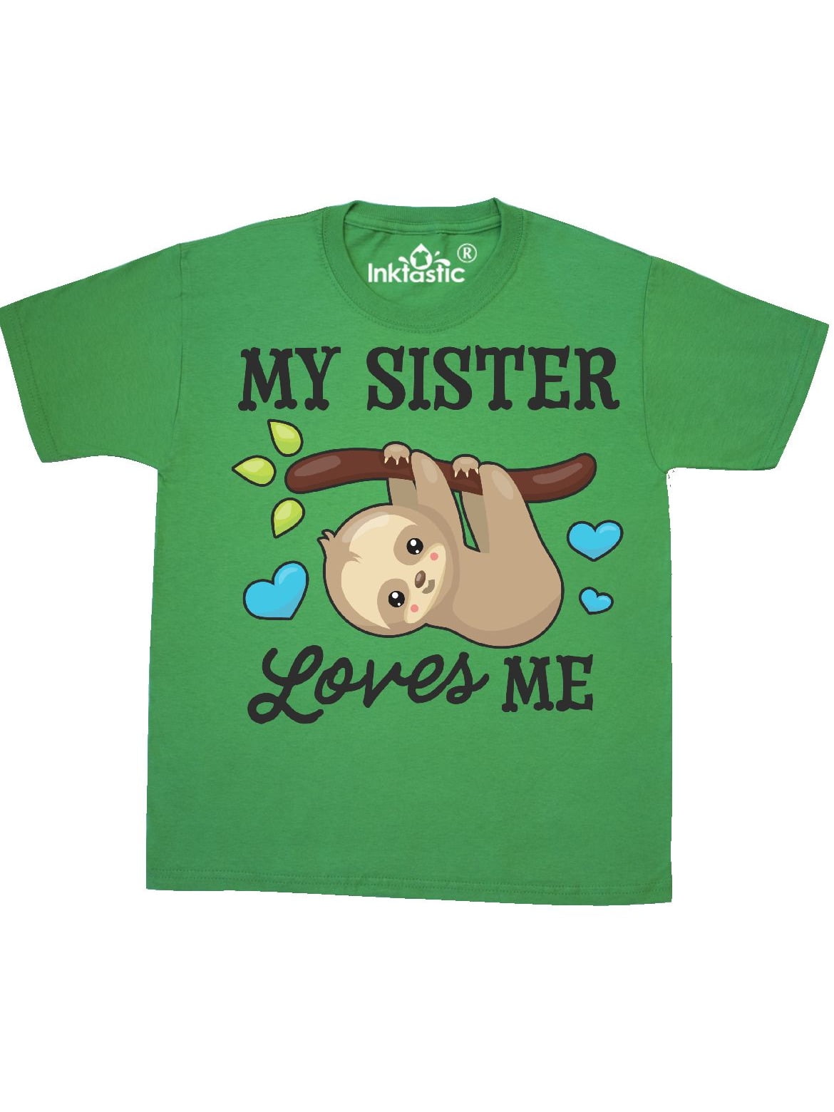 inktastic My Big Bro Loves Me with Flowers and Hearts Baby T-Shirt