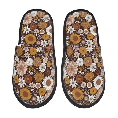 

Slippers for Women Sunflowers Eye Womens Slippers Fuzzy Winter House Shoes Soft Anti-Skid Slippers Indoor and Outdoor
