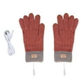 thumbnail image 2 of Idoravan Heated Gloves for Men Women Rechargeable ,USB Winter Men Women Fashion Cold Warm Heating Windproof Half Bare Finger Knit Gloves Orange, 2 of 9