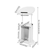 Mobile Desk Height Adjustable Computer Cart Work Station Rolling Presentation Cart Mobile Presentation Stand White