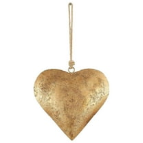 Aged Brass Metal Heart-Shaped Decorative Lantern with LED Lights & Hanging Rope | Christmas Wedding Party Festival Holiday Outdoor Indoor Decor