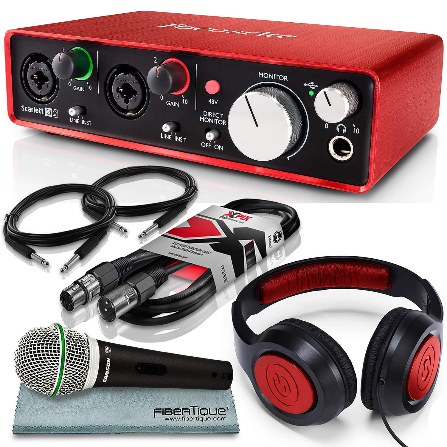 Focusrite Scarlett 2i2 (2nd Gen) USB Audio Interface W/Deluxe Bundle