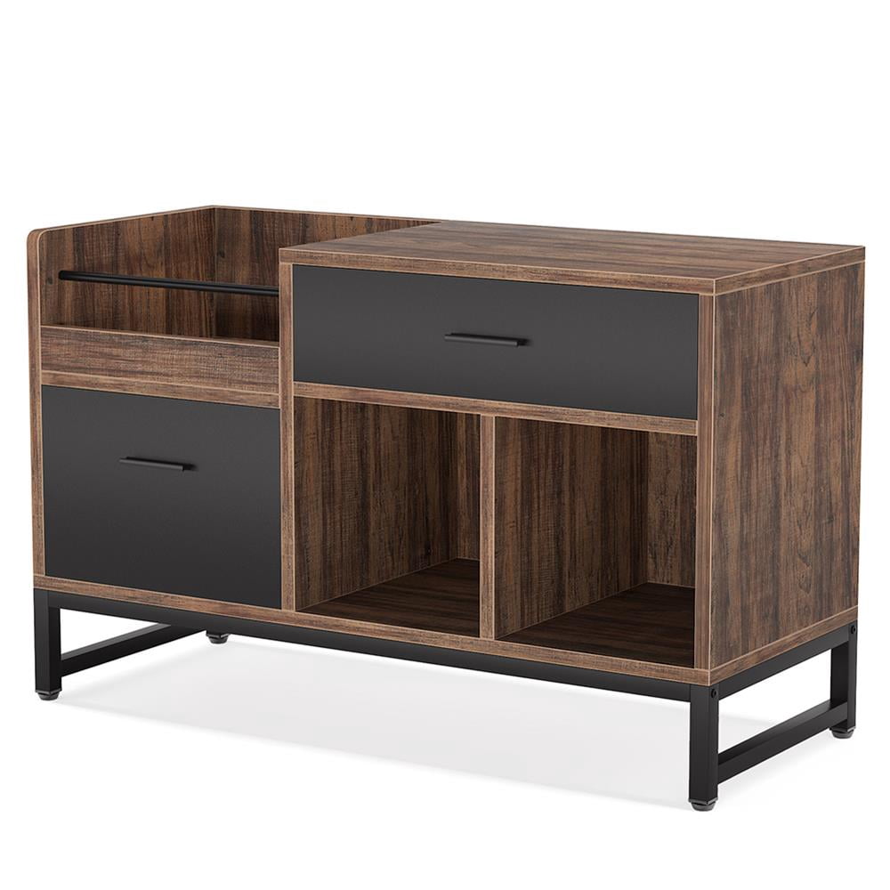 Barara King File Stroage Cabinet, File Cabinet, Office Filing Cabinet Organizer, 39 inch File Cabinet, Rustic Lateral Filing Cabinet with 2 Drawers,Brown