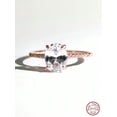 thumbnail image 4 of 1pc Fashionable Oval Cubic Zirconia Decor Silver Ring For Women For Dating Gift, 4 of 4