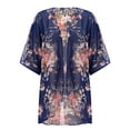 thumbnail image 4 of Women's Printed Chiffon Short Sleeved Cover Up S-3XL, 4 of 9