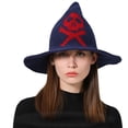 thumbnail image 1 of GPOECD Witch Style Wool Knit Bucket Hat For Halloween Party And Daily Sun Navy,One Size, 1 of 9