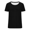 thumbnail image 6 of Womens Spring Clothes, 3/4 Sleeve Shirts for Women Summer Casual Loose Fit Solid Color Crewneck T-Shirts, 6 of 6