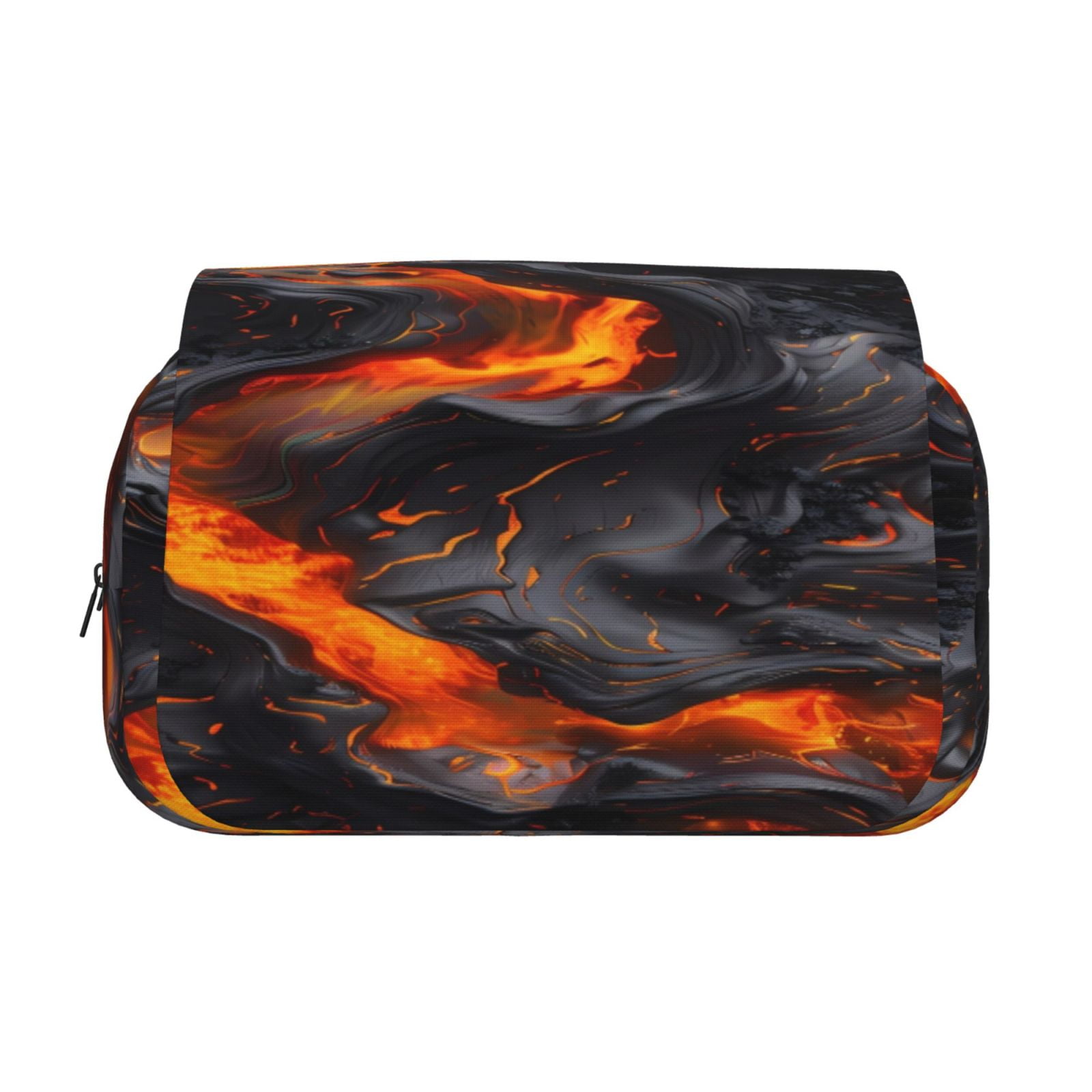 Rateoe Molten Lava Abstract Flow Pattern Double Clamshell Pen Case, Storage Organizer with Two Zipper Compartments– Holds Up to 50 Pencils & Pens