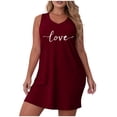 thumbnail image 1 of Camisa de Manga Corta Vestido para las Mujeres Suspender Suelto Vestido de Noche sin Mangas, Cómodo Vestido para Dormir en Casa, 1 of 6
