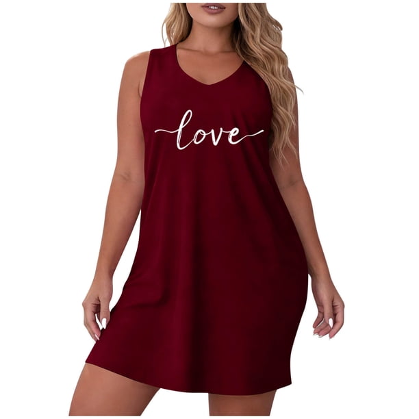 Camisa de Manga Corta Vestido para las Mujeres Suspender Suelto Vestido de Noche sin Mangas, Cómodo Vestido para Dormir en Casa