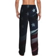 thumbnail image 3 of Uemuo American Flag Waving Print Pattern Men's Wide Leg Palazzo Lounge Pants with Pockets Light Weight Loose Comfy Casual Pajama Pants-Large, 3 of 9