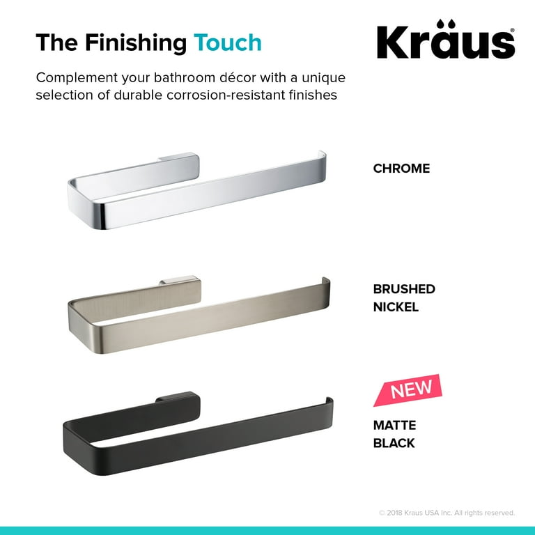 KRAUS Stelios Bathroom Towel Ring Brushed Nickel Finish