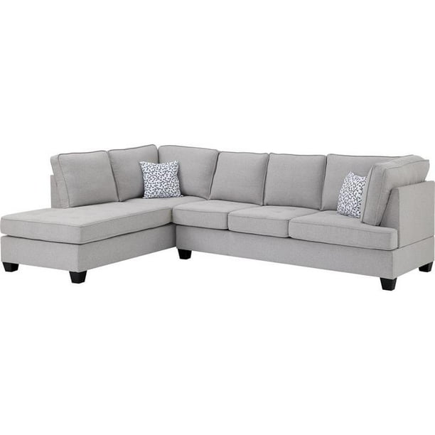 Bowery Hill Olson Light Gray Linen Reversible Sectional Com - Bowery Hill Gray Linen Reversible Sectional Sleeper Sofa With Storage Bowery Hill Olson Light Gray Linen Reversible Sectional Com - Bowery Hill Gray Linen Reversible Sectional Sleeper Sofa With Storage