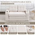 thumbnail image 6 of S-HOME Versatile Fold Out Floor Couch Bed Memory Foam Cushions With Side Pockets And Cup Holders For  Living Room And Bedroom Spaces
, Beige, 6 of 17