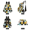 thumbnail image 4 of FORMRS Mini Backpack Purse for Women Travel Daypack Casual Shoulder Bag, Yellow Checkered Pattern, 4 of 7