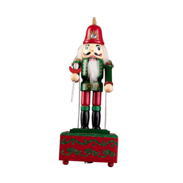 Cascanueces de Navidad Decoración Figura de Navidad Regalo Caja musical Caja de música de madera para Usando sombrero de cono