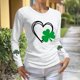 thumbnail image 3 of Camiseta Suelta de Cuello Redondo de la Impresión Del Día de San Patricio Casual de las Mujeres de Manga Larga para Primavera Verano, 3 of 6