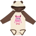 thumbnail image 3 of Inktastic Cute Monster, Smiling Monster, Pink Monster, Horns Boys or Girls Long Sleeve Baby Bodysuit, 3 of 5