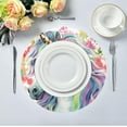 thumbnail image 5 of Coolnut 6PC Place Mats Watercolor Unicorn Flowers Round Placemat Heat-Resistant Placemats Dining Table Mat Circle Shape 15.4" for Kitchen/Dinner/Party/Restaurant Home Decor Gifts, 5 of 7
